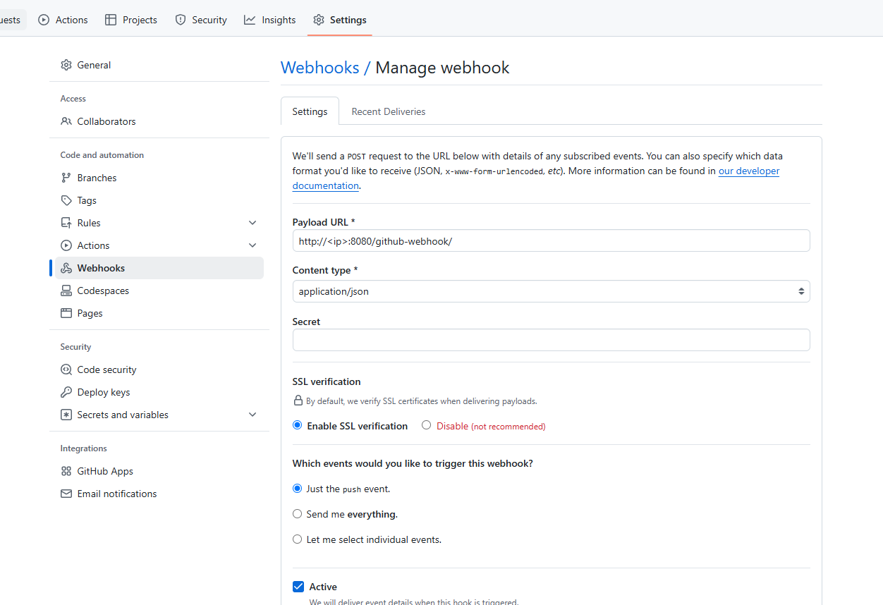 webhook配置